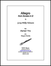 Allegro from Sonata in G Clarinet Trio P.O.D. cover